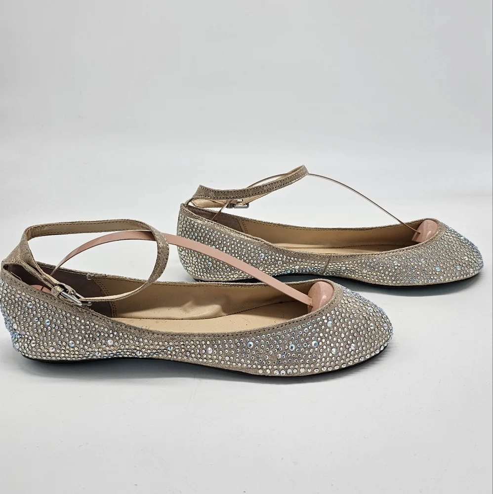 Betsey Johnso SB Joy Bling Weddin Prom Ballet Flats 6.5 - Picture 2 of 14